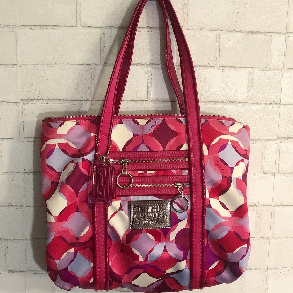 Authentic Coach Poppy Kaleidoscope Glam Tote
